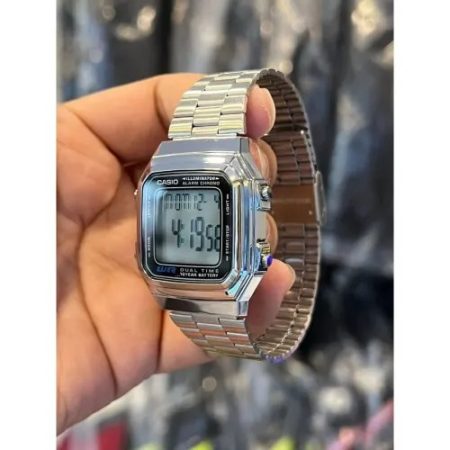 Casio A178WA-1ADF Vintage Dual Time Chain Digital Watch