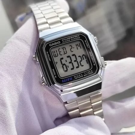 Casio A178WA-1ADF Vintage Dual Time Chain Digital Watch