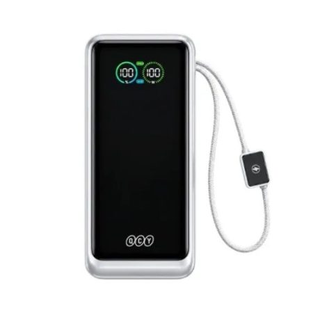 QCY HyperCharge PB30C 30000mAh 100W Fast Charging Power Bank with Built in Cable