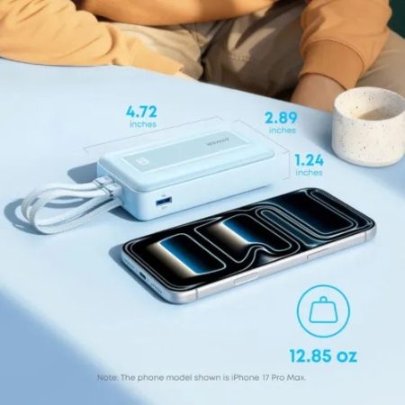 Anker Zolo 20000mAh 45W Power Bank with Dual Built-in Type-C Cable