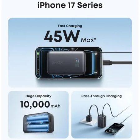 Anker Nano 10000mAh 45W Power Bank with Built-in Type-C Cable