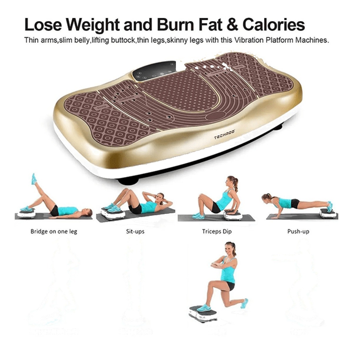 TODO VIBRATION PLATFORM POWER PLATE WHOLEBODYVIBRATING MASSAGER- BLUETOOTH MUSIC/USB CONNECTION/ADJ