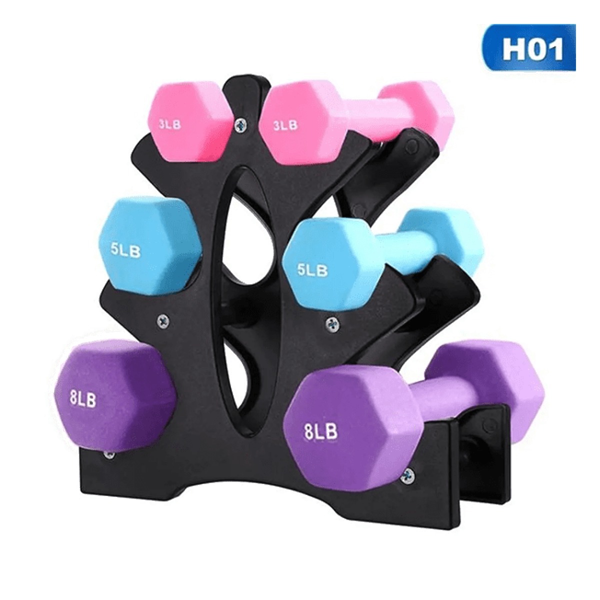 Vinyl Dumbbell Plastic Rack-6 Pcs