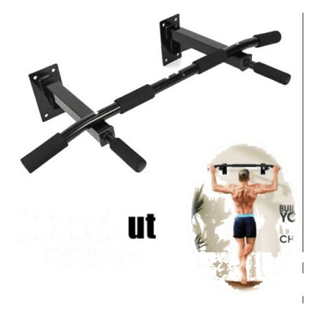 Wall Mounted Pull Up Chin Up Bar-Black